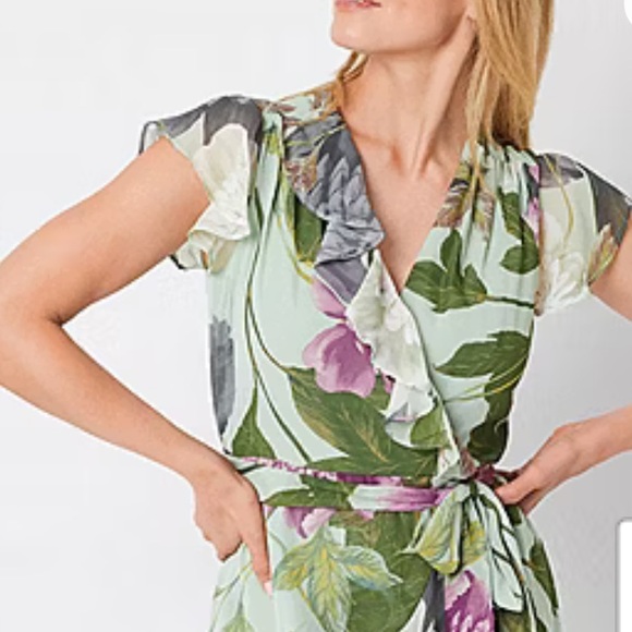 Danny & Nicole NWT Chiffon Floral Print Dress - Picture 12 of 12